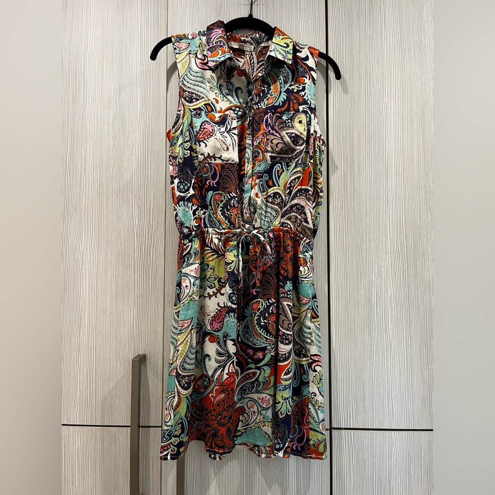 Young Threads Multicolor Paisley Shirt‎ Dress Sleeveless Size Small NWT